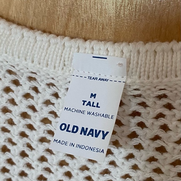 Old Navy Indie Boho Cotton Crochet Knit Tank Top w/ Peplum Hemline, NWT | M Tall - Picture 6 of 10